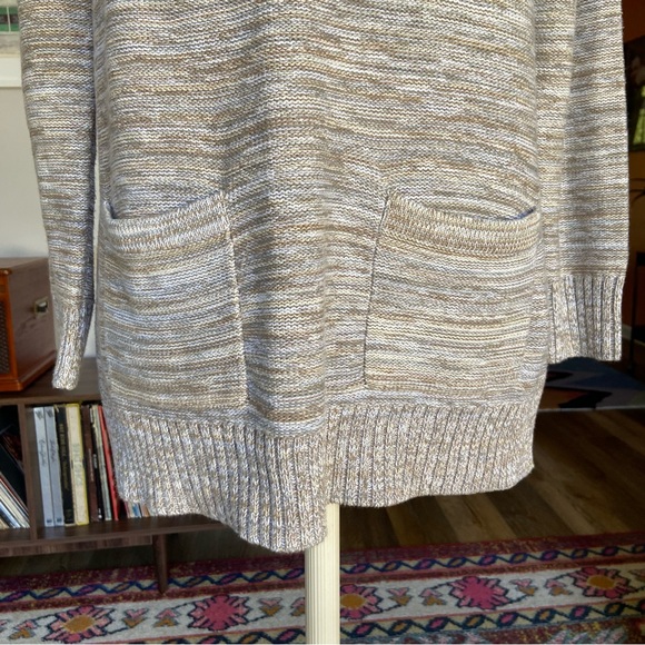 JEANNE PIERRE Pullover Long Sleeve Tunic Heather Gray Brown Sweater Women's S - Picture 5 of 7